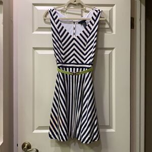 Etcetera Sz 4 striped dress free with lime skinny belt purchase- see below